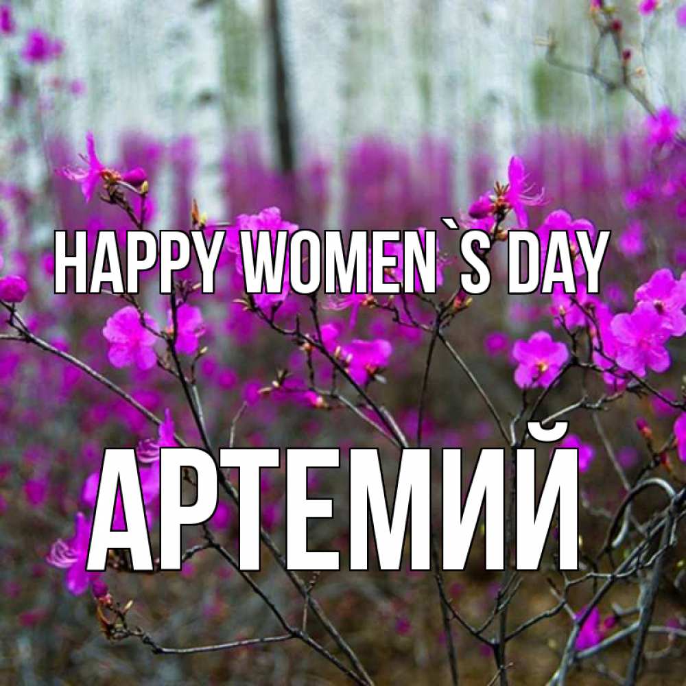 Greetings card с именем, Артемий happy women`s day дикие цветы Greetings with text for free download 